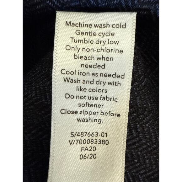 Athleta Delancey Herringbone Tight Blue Black Zip Pockets XSP - Picture 8 of 8